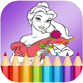 Princess Coloring &amp; drawing Pages أيقونة