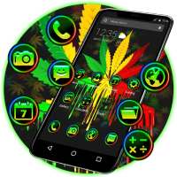 Neon Colorful Weed Smoke APUS Launcher Theme on 9Apps
