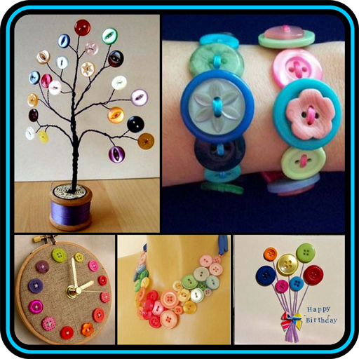 DIY Creative Button Home Craft Project Idea Design icon