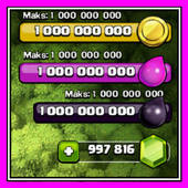Easy hack for clash of clans app 999% gems (Prank) icon