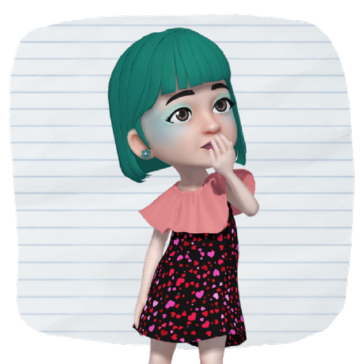 animated stickers for whatsapp - cute girl sticker icon