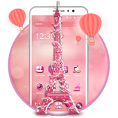 Animated pink paris Theme icon
