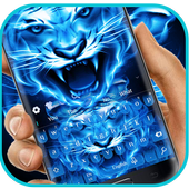 Blue Flame Tiger Keyboard icon