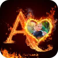 Fire Text Photo Frame : Cut Paste Editor on 9Apps