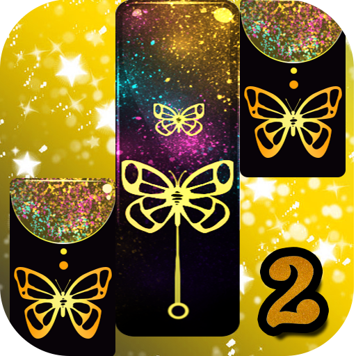 Gold Glitter ButterFly Piano Tiles 2018 icon