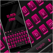 फैशन ब्लैक पिंक कीबोर्ड आइकन