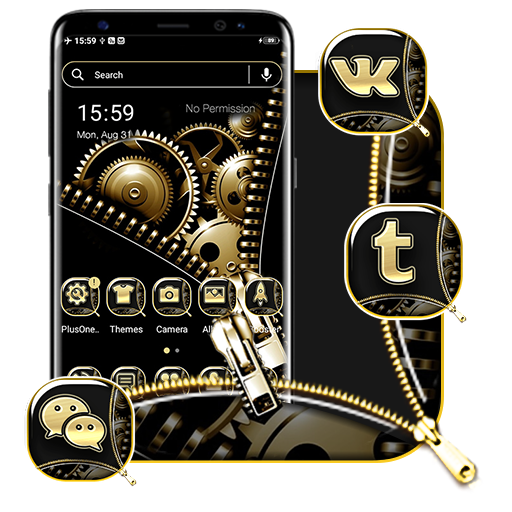 Zipper Lock Gear Theme icon