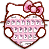 Pink Cute Kitty Cartoon Keyboard Theme icon