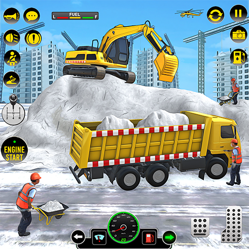 Snow Excavator Sim Crane Game icon