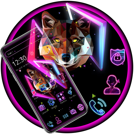 Neon Wolf Launcher Theme 🐺 icon