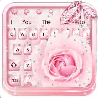 Pink Flower Diamond Keyboard Theme