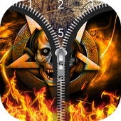 Skulls Zip Lock Screen (Horror) icon