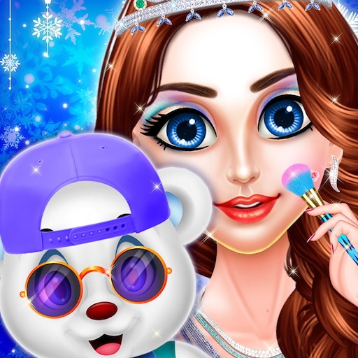 Magical Ice Princess And Cute Mr. Bear icon