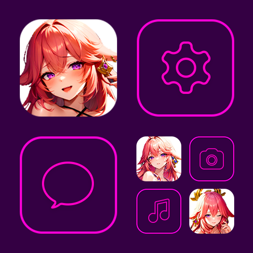 Wow Yae Mikoo Theme, Icon Pack icon