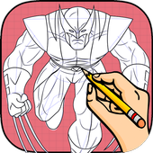 how to draw Wolverine icon