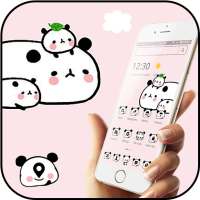 Cute Pink Cartoon Panda Baby Theme on 9Apps