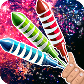 New Year 3d fireworks icon