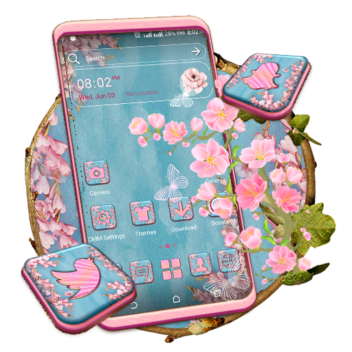 Pink Spring Flowers Launcher Theme icon