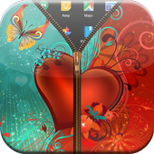 Valentine Zipper Lock Screen icon