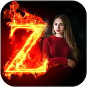 Fire Text Photo Frame icon