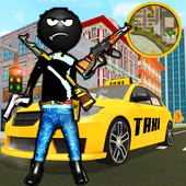Crazy Stickman Taxi Driver Rope Hero Gangster 2019 icon