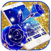 Gold Blue Rose Keyboard Theme