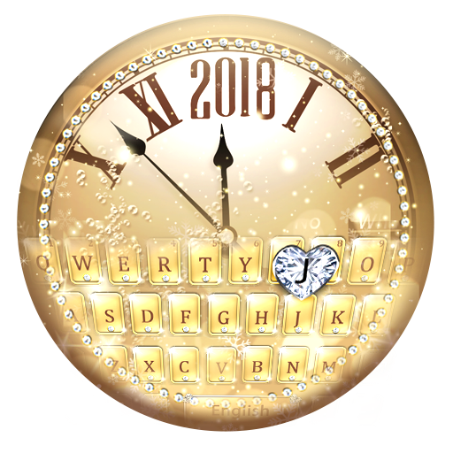 2018 Gold Diamond  Clock Keyboard Theme icon