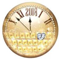 2018 Gold Diamond  Clock Keyboard Theme on 9Apps