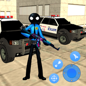 Police Superhero Stickman Rope Hero Gangstar Crime icon