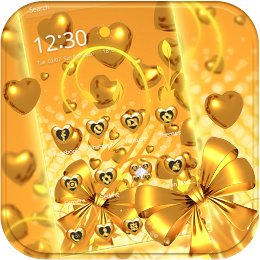 Gold heart love Theme icon