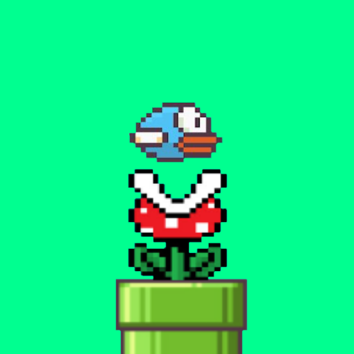 Plant vs flying bird icon