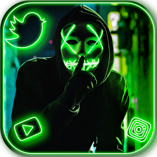 Neon, Mask, Cool, Man Theme &amp; Live Wallpaper icon