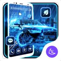 Speedy neon car APUS Launcher theme on 9Apps