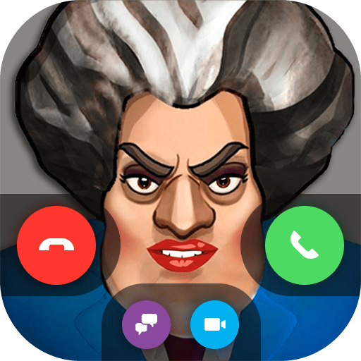 Granny teacher Fake Video Call with Scary Granny icon