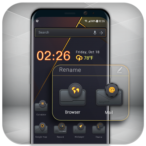ikon Tema Golden&amp;black Launcher gratis
