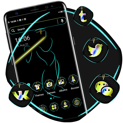 Krishna Neon Light Theme أيقونة