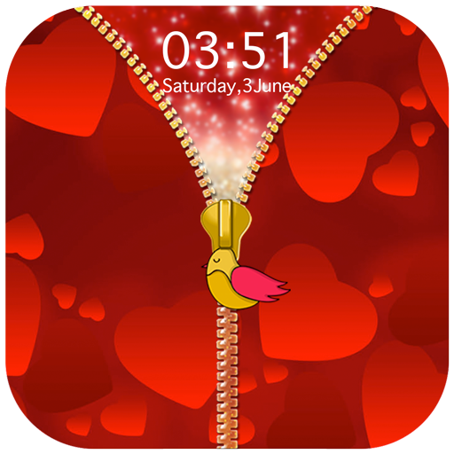 Red Zipper Lock Screen icon