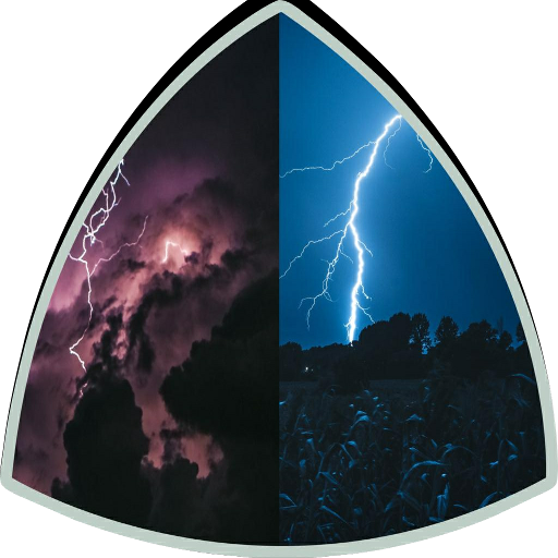 lightning strike alert with  lat-long icon