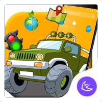 Cartoon Art Car APUS Launcher Theme