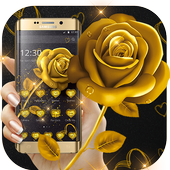 Golden Rose Love Luxury Theme أيقونة