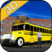 Town School Bus 3D icon