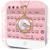3D Pink Rose Gold Keyboard icon