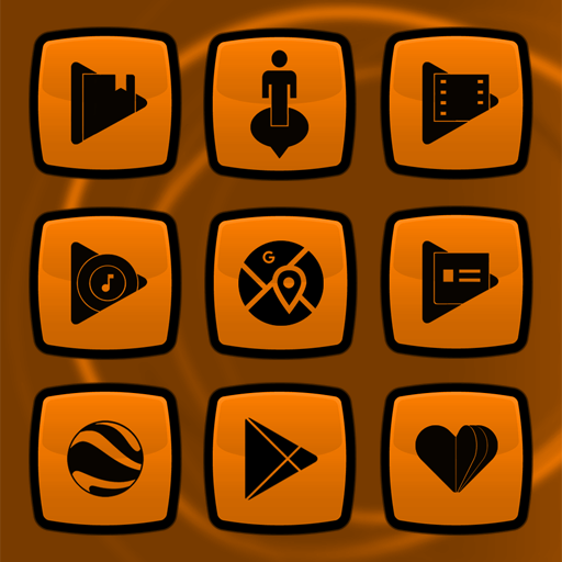 Royale Anna Black On Orange Icons icon