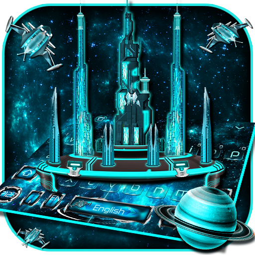 3D Space Galaxy City Keyboard Theme icon