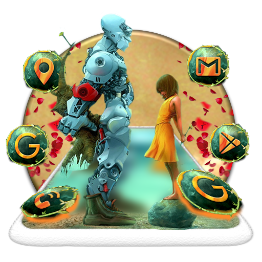 Girl Robot Lover Launcher Theme icon