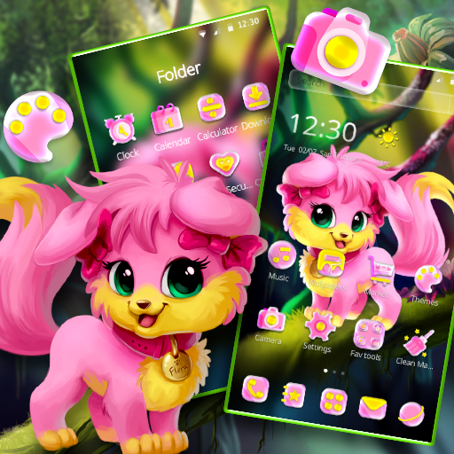 Lovely Cute Pink Cat Forest Theme icon