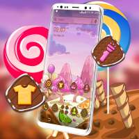 Sweet Pink Choco Candy Launcher Theme