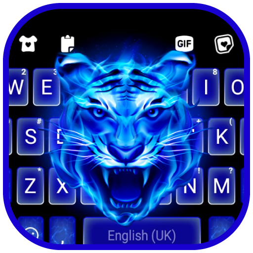 Fire Blue Tiger 키보드 백그라운드 icon