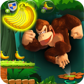 jungle 2 banana monkey running icon