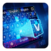 Neon-blaue Tastatur icon